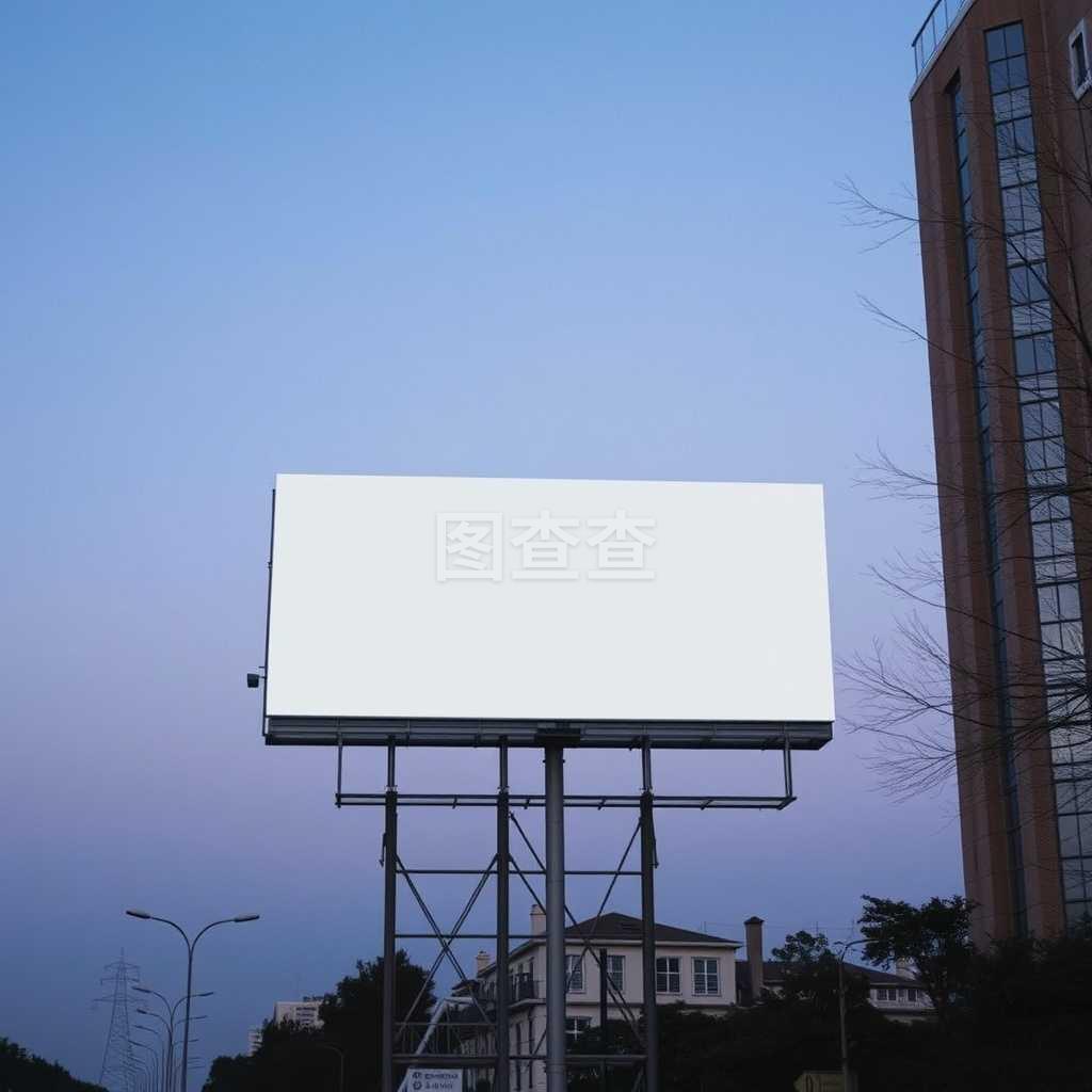 夜間空白廣告牌